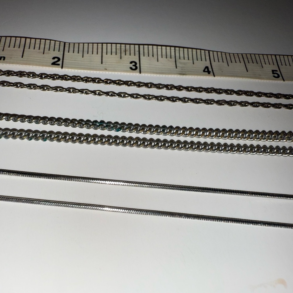 Silver Chain Necklace Set